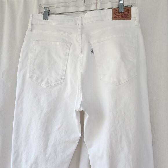 Levi's 501 High Rise Skinny Denim 31 X 27 Raw Hem Distressed Mom Jeans - Picture 10 of 11